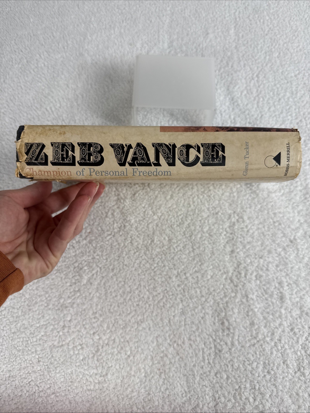 SIGNED 1965 Zeb Vance: Champion Personal Freedom, NC Civil War Governor HC/DJ