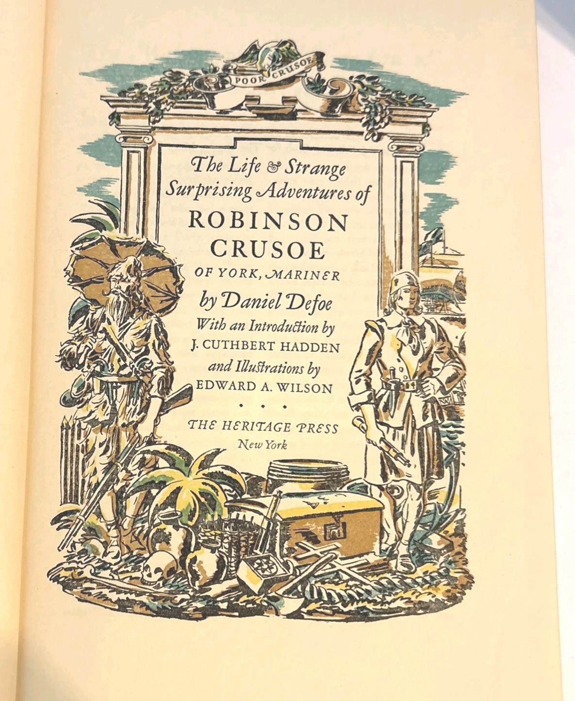 1930 The Life & Strange Surprising Adventures of Robinson Crusoe Defoe Slipcase