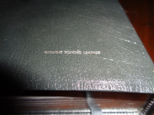 RIVERSIDE gray Genuine Leather Holy Bible KJV Giant Print Living Word WOC in red