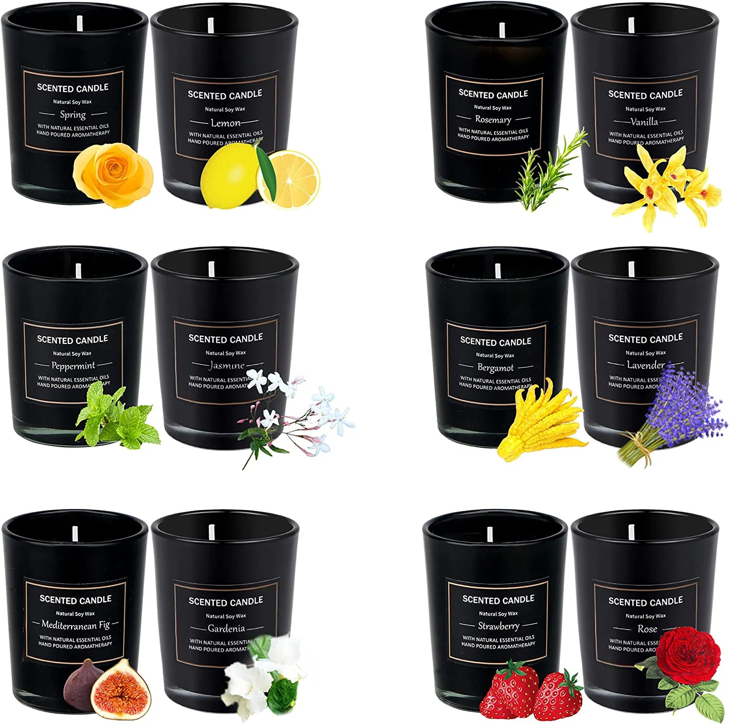 12 Pack Scented Candles Gift Set 2.5oz Aromatherapy Candle Soy