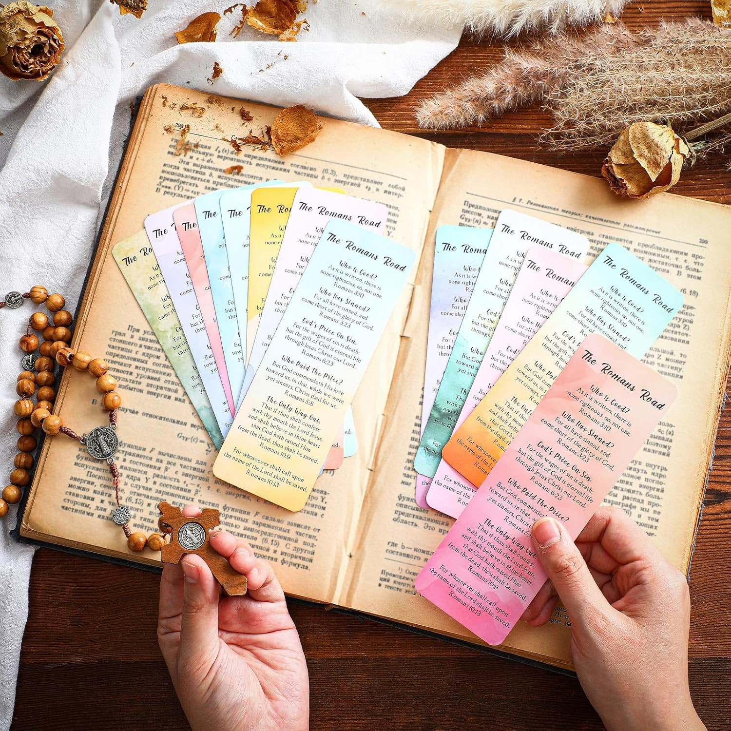 240 Pcs Romans Road to Salvation Bookmarks 6 X 2 Gospel Tracks Religious Bookmar
