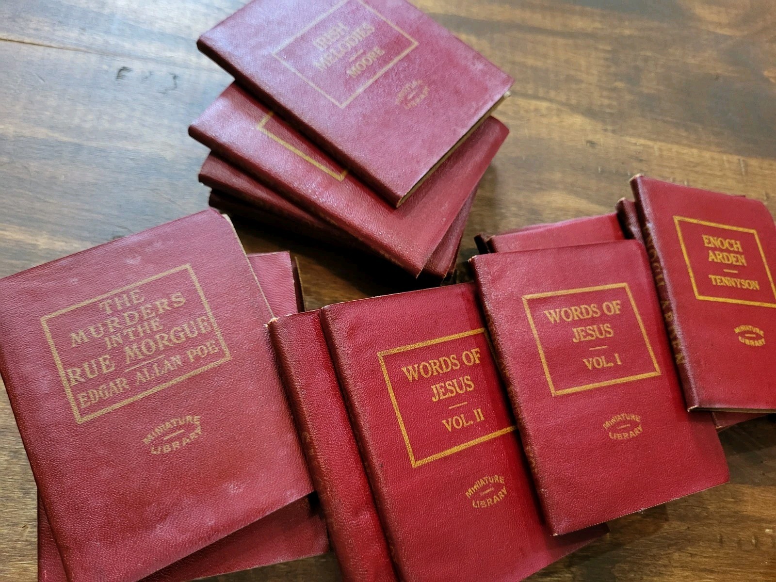 Lot of 66 Vintage 1920s Little Leather Library Miniature Red Books Collection