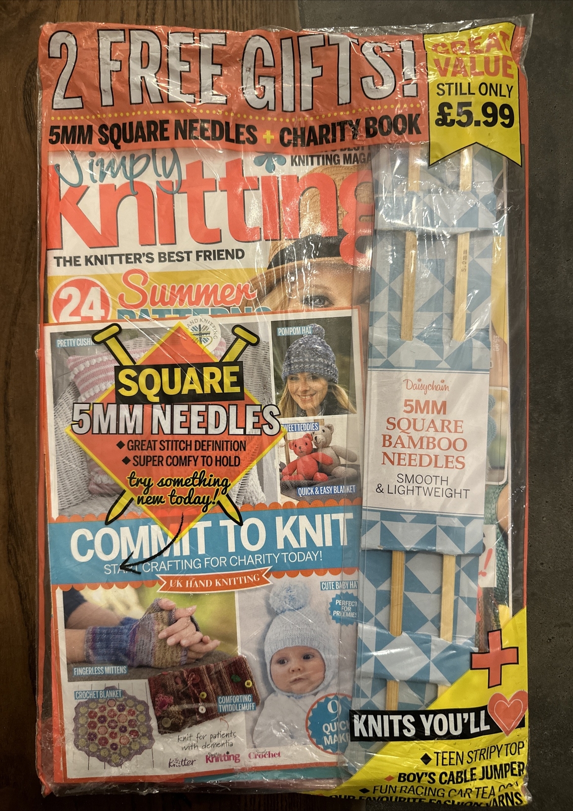 Simply Knitting UK Issue 160 2017 Square 5MM Needles Stitching