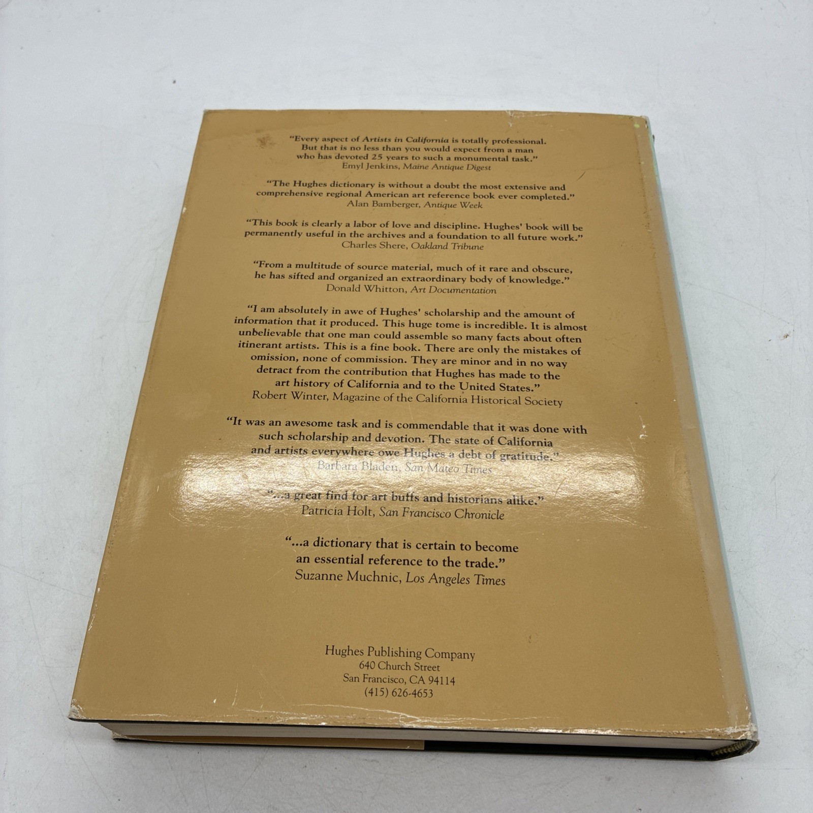 Artists in California 1786-1940 Hardcover Edan M. Hughes