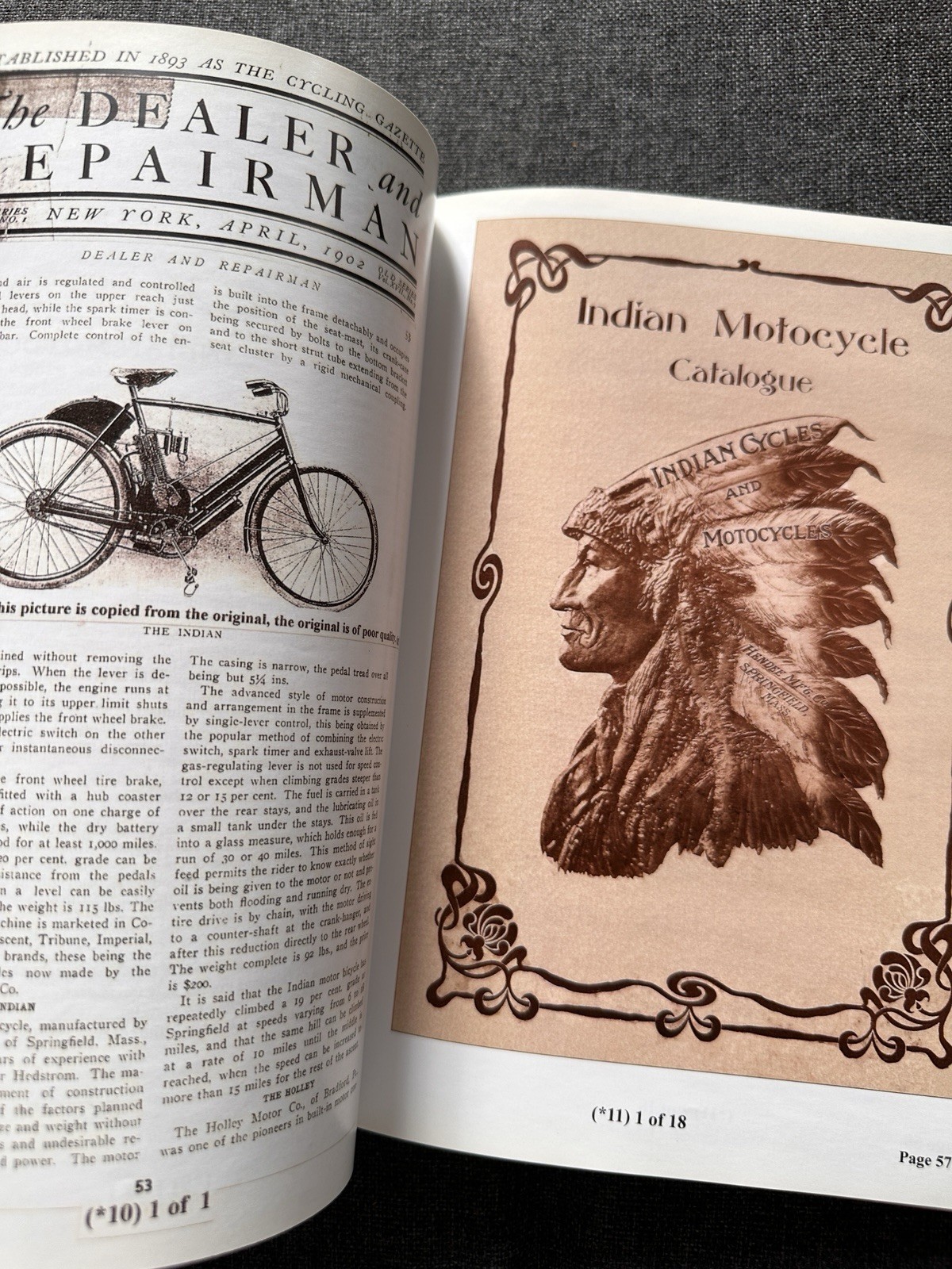 Early Indian Motorcycle History Hardcover Book By George Yarocki RARE & Signed!