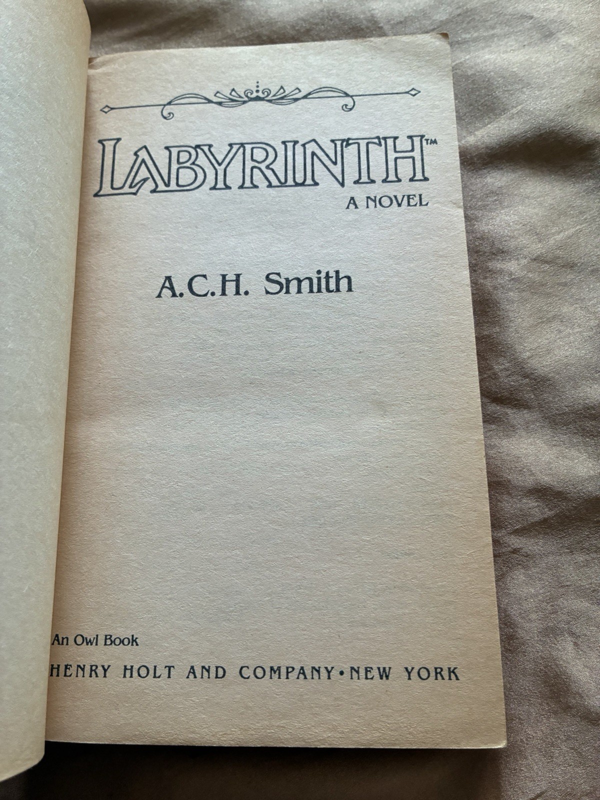 Labyrinth by ACH Smith 1st Edition Paperback Book Novel Based On Jim Henson Film