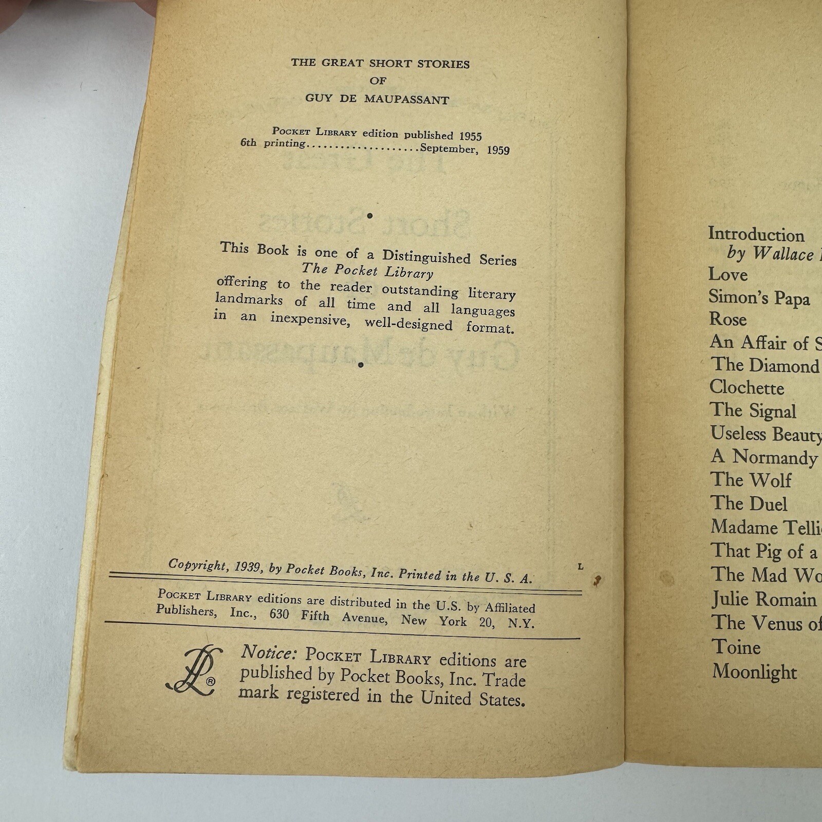 The Great Short Stories Of De Maupassant Paperback 1958 Vintage Pocket Books