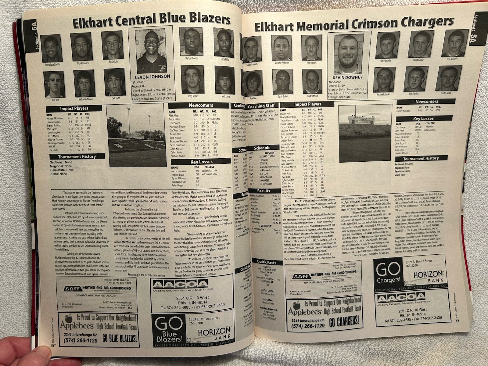 2010 Indiana Football Digest 428 Pages Of Info On High School & College Teams