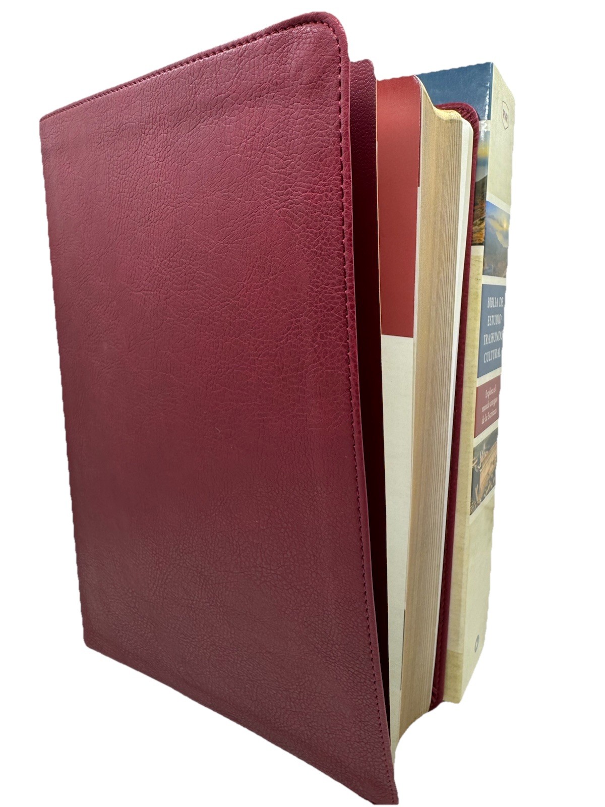 RVR, Biblia de Estudio Trasfondo Cultural, Leathersoft, Rojo Vino, Interior a…