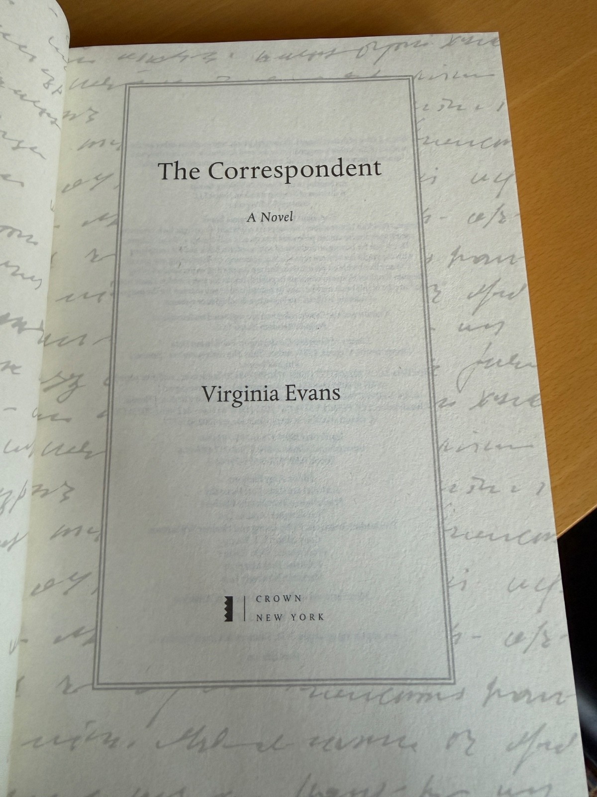 The Correspondent — First Edition/First Printing!!!! Virginia Evans Hardcover