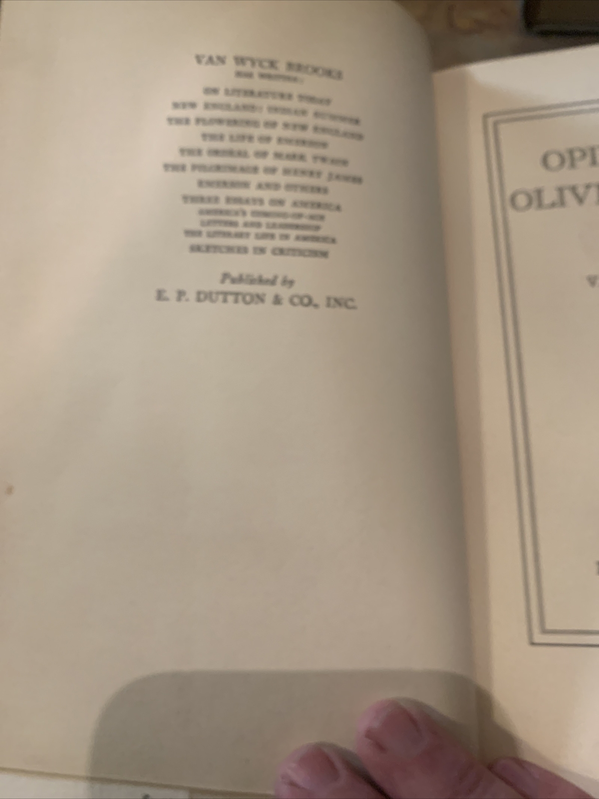 Opinions of Oliver Allston by Van Wyck Brooks – Stated First edition – 1941