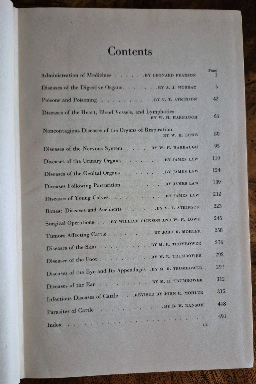 Diseases of Cattle 1942 USDA Farm Animal Care Book Vintage Illustrated