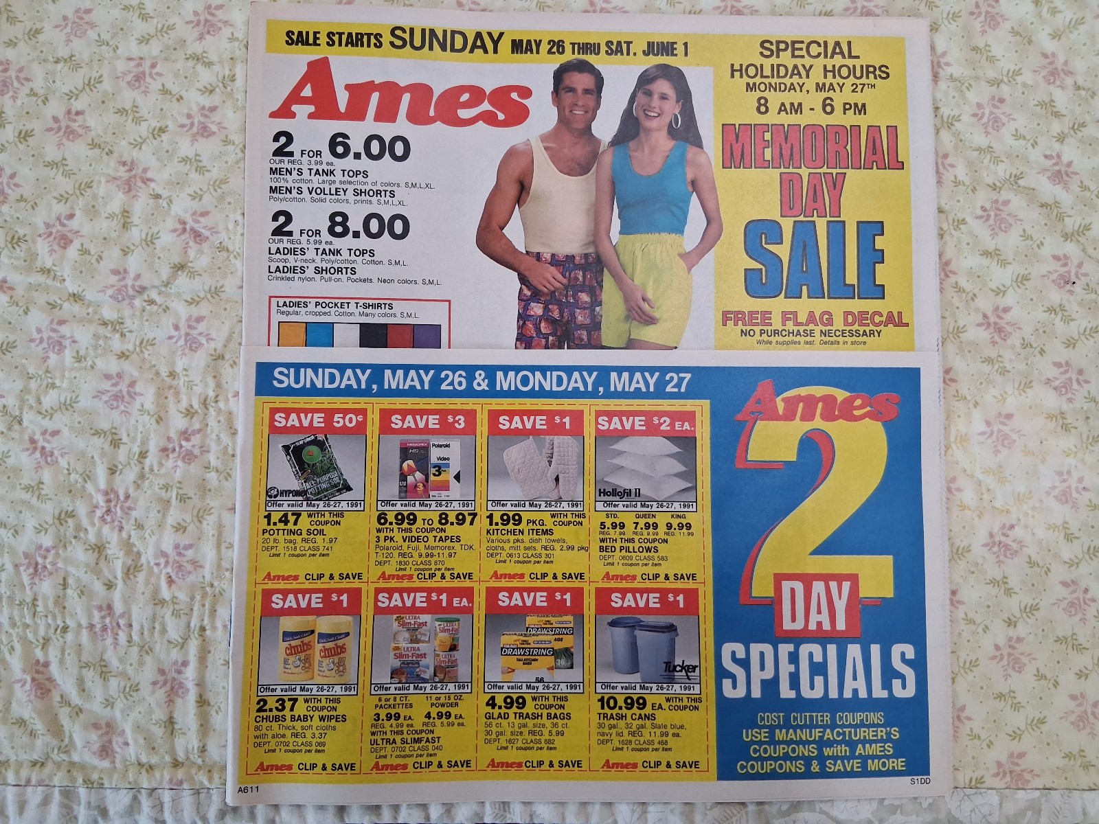 Vintage 1991 Ames Department Store Weekly Newspaper Flyer Ad Memorial Day