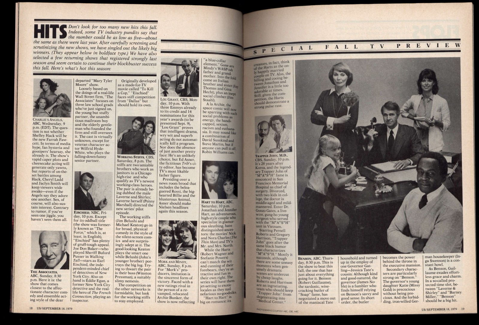 US magazine September 18, 1979 * TV shows for the fall ENTERTAINMENT NEWS