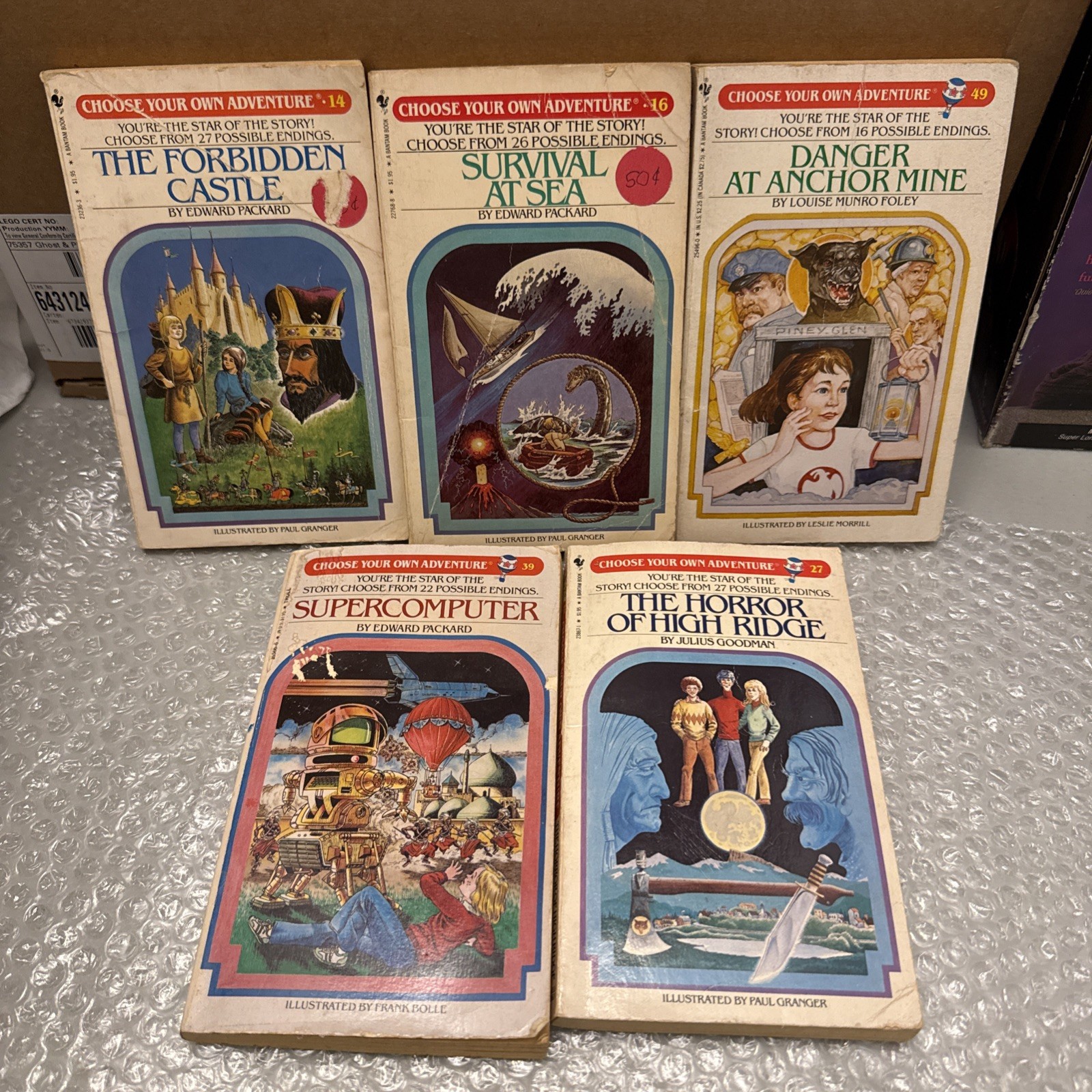 Vintage 5 Choose Your Own Adventure Book Lot Edward Packard 14 16 27 39 49 1980s