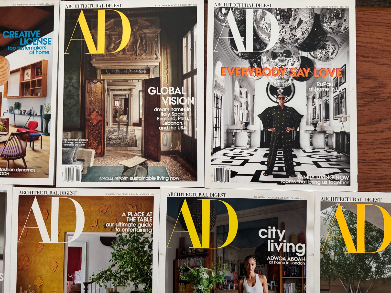 ARCHITECTURAL DIGEST MAGAZINE AD Lot of 7 ~ 2023