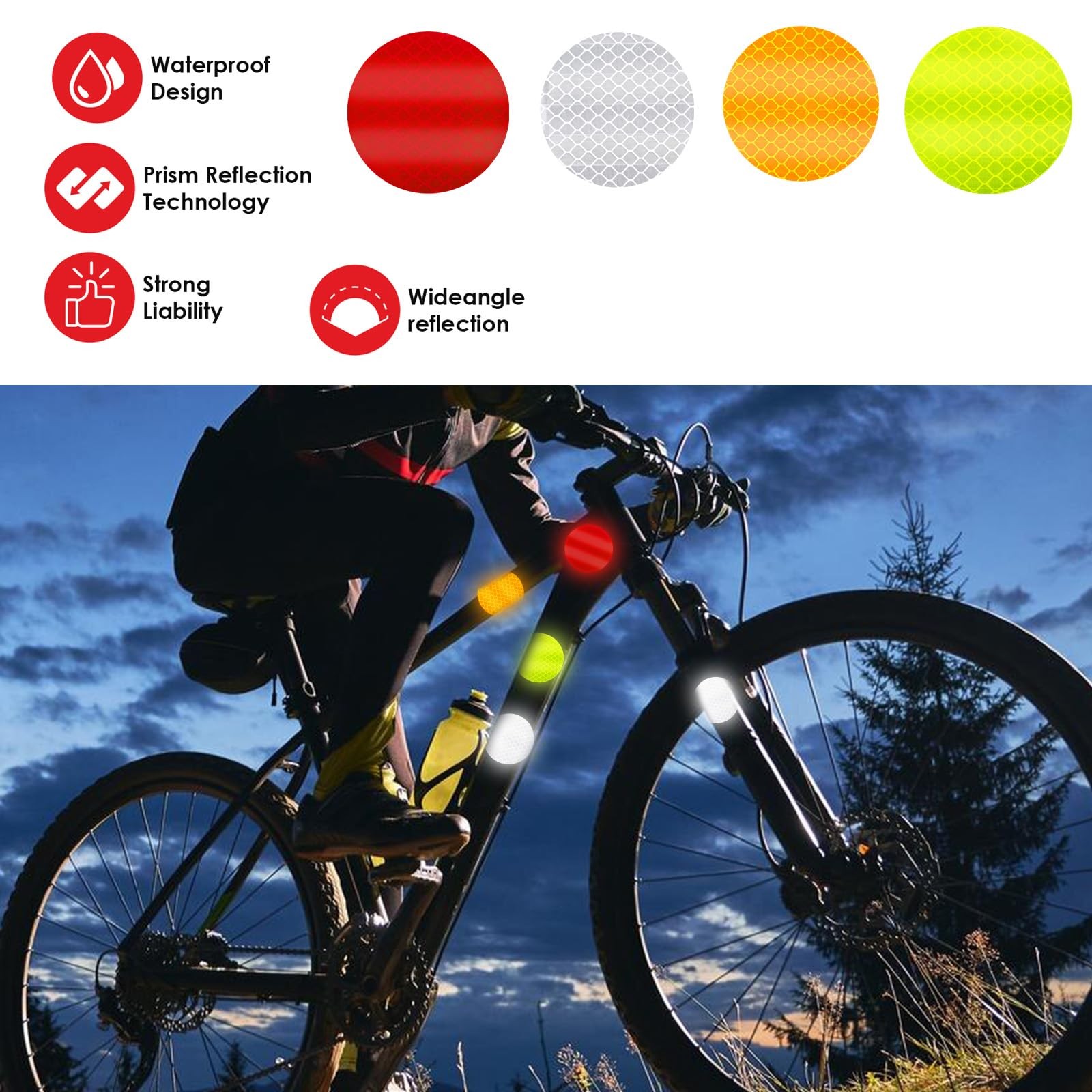 40Pcs HeavyDuty Waterproof Reflective Tape Stickers 5cm for Vehicle Safety