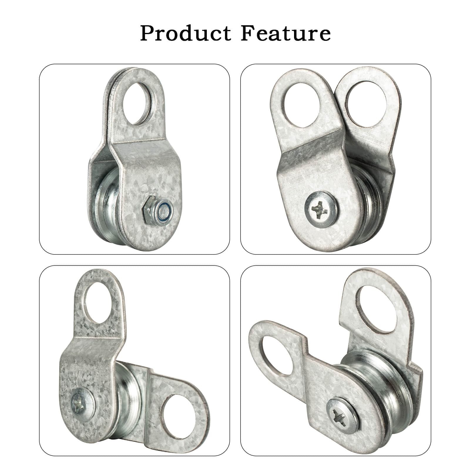 SHINICO 4 Pack Small Snatch Cable Pulley Block for 6mm / 0.23 Inch Wire…