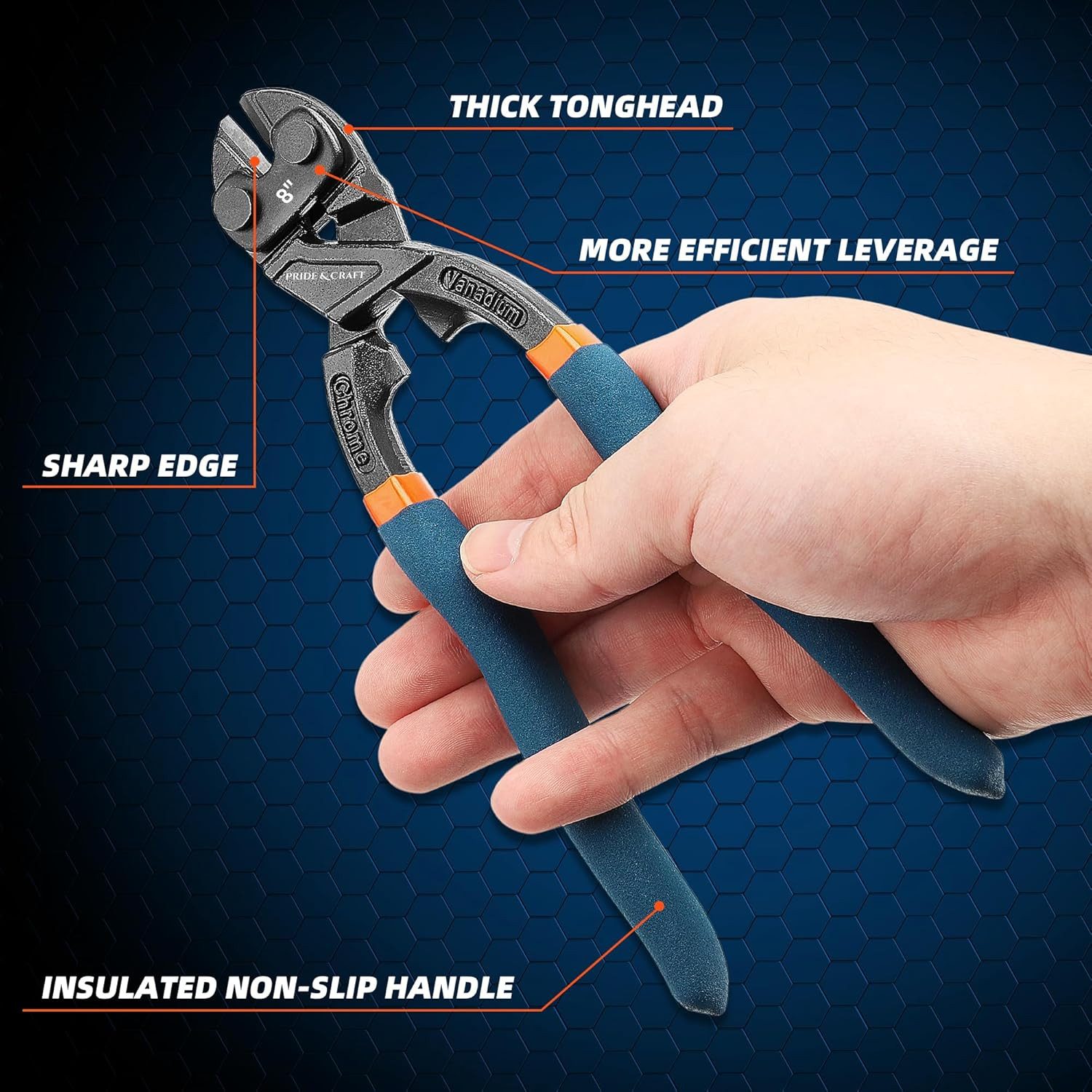 8 Inches Mini Bolt Cutter Heavy Duty Cutting Tool for Wire, Chain, and Bolts, Sn