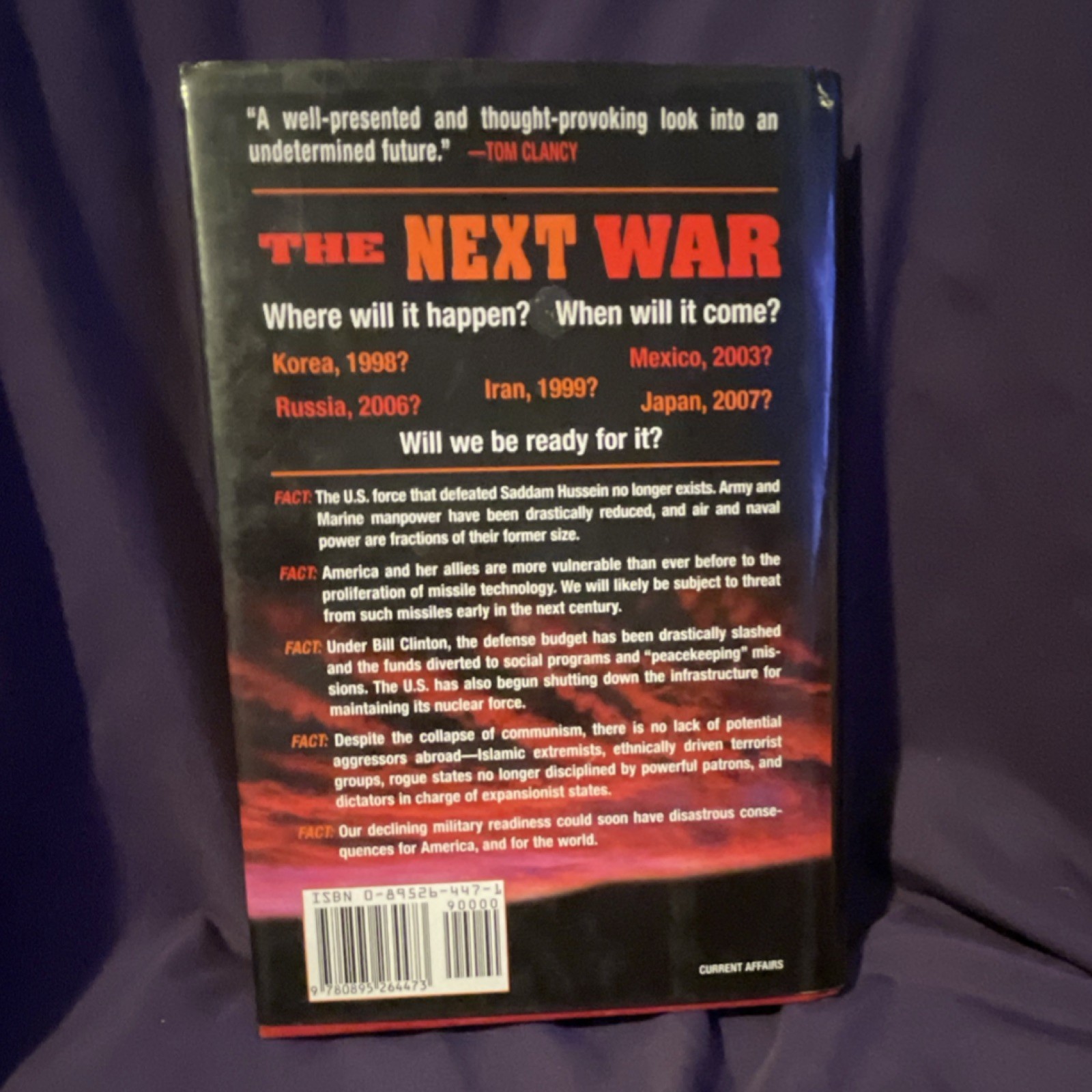 Caspar Weinberger Peter Schweizer The Next War Hardcover DJ Regnery War