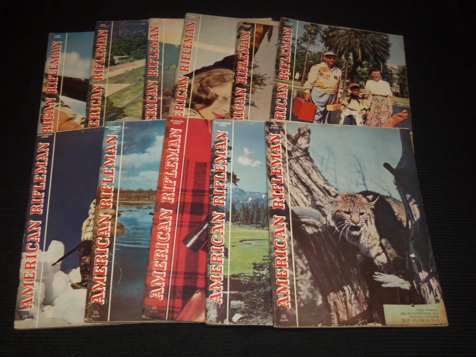 1952 THE AMERICAN RIFLEMAN MAGAZINES LOT OF 11 ISSUES – NICE COVERS – WR 104G