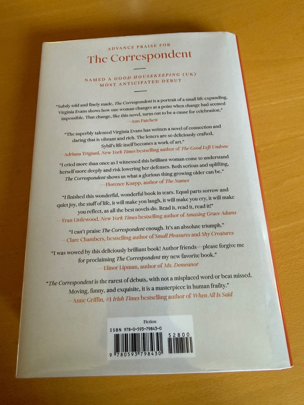 The Correspondent — First Edition/First Printing!!!! Virginia Evans Hardcover