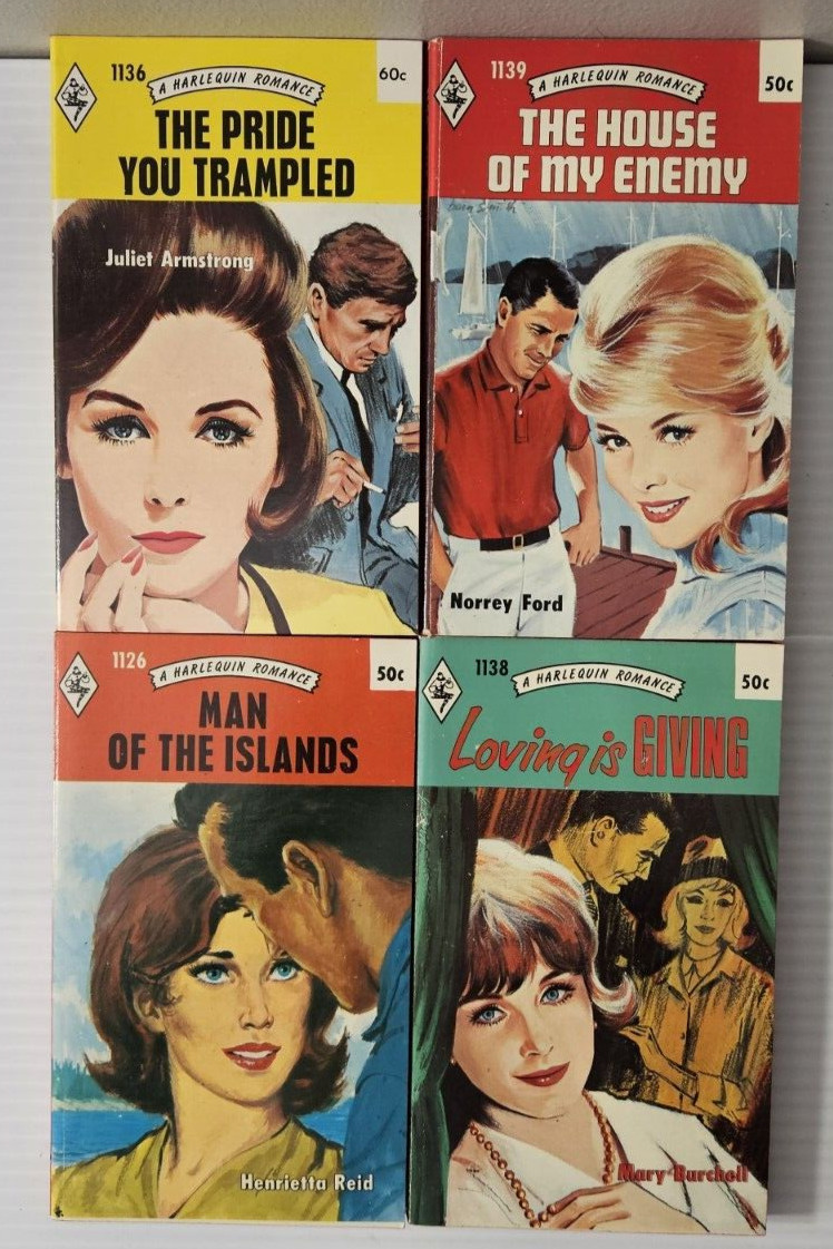 Vtg Paperback A Harlequin Romance Book Lot of 4 #’s 1126,1136,1138,1139