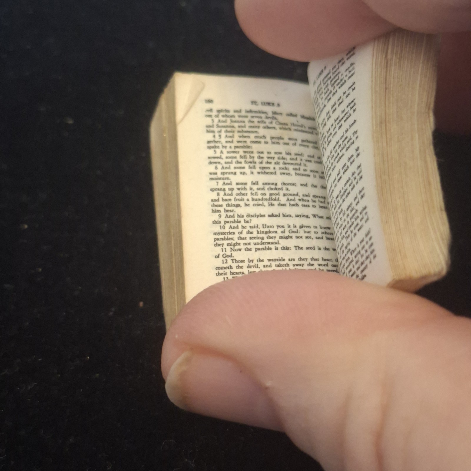 Miniature Bible – Missing Cover – 3.5cm x 2.5cm