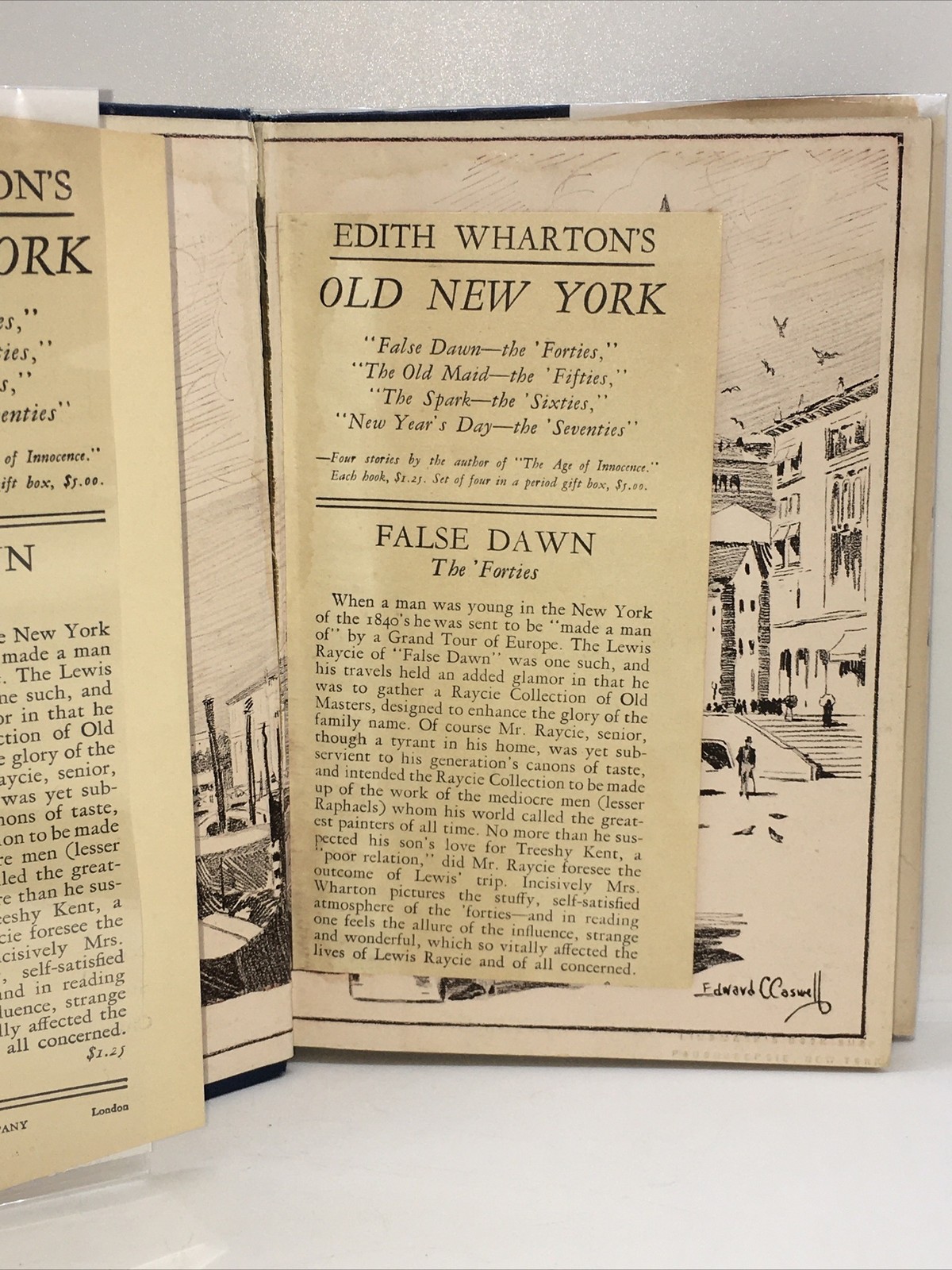 Rare 1924 Edith Wharton First Edition Old New York 4 Book Set, 1 SIGNED!! HCDJ