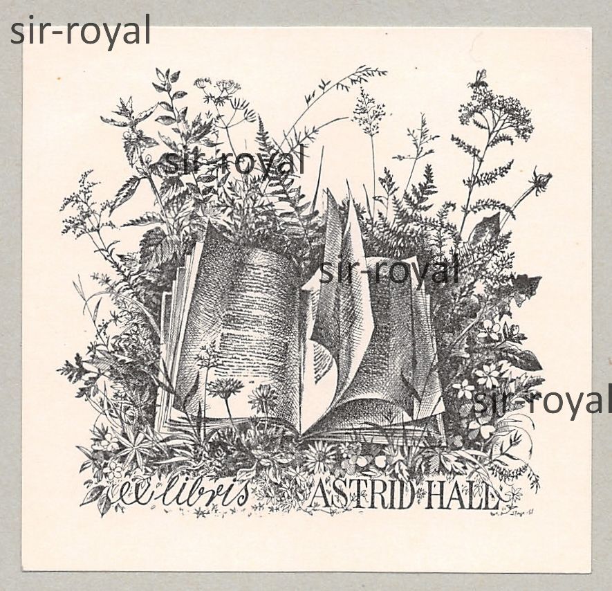 MADS STAGE – Exlibris für Astrid Hall – Dänemark ~7x7cm