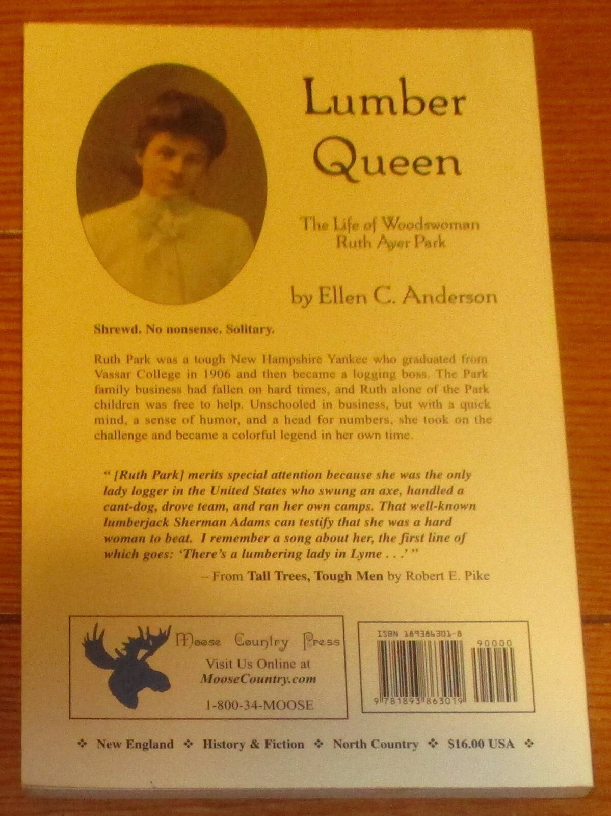 2001 Lumber Queen by Ellen C. Anderson SIGNED Softcover Book 166 Pages
