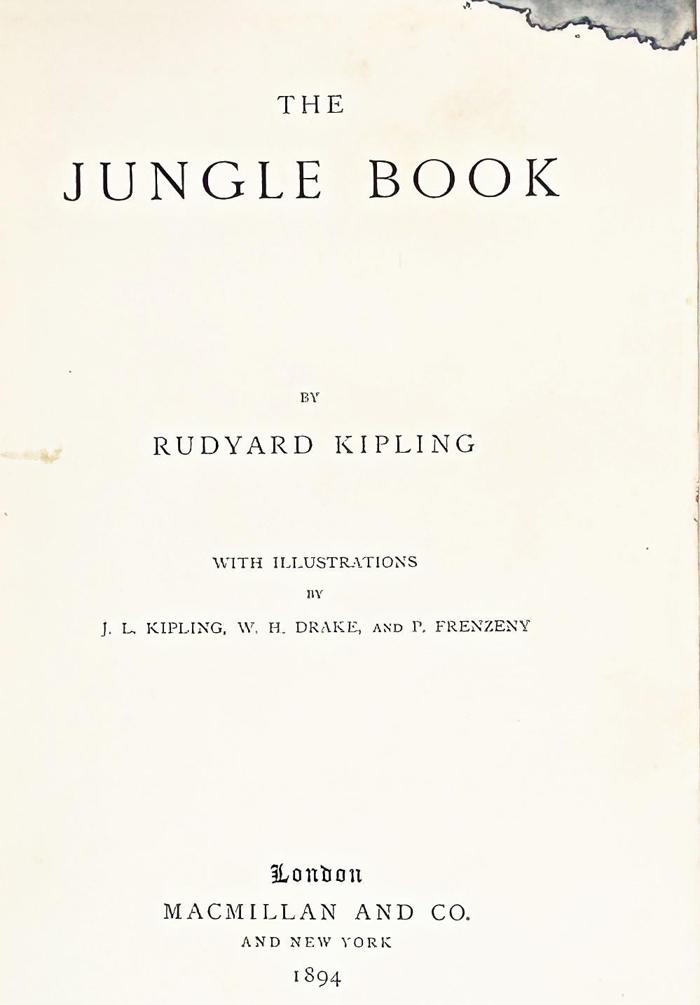 1894 Rare THE JUNGLE BOOK Antique FIRST EDITION Rudyard Kipling 3RD PRINTING