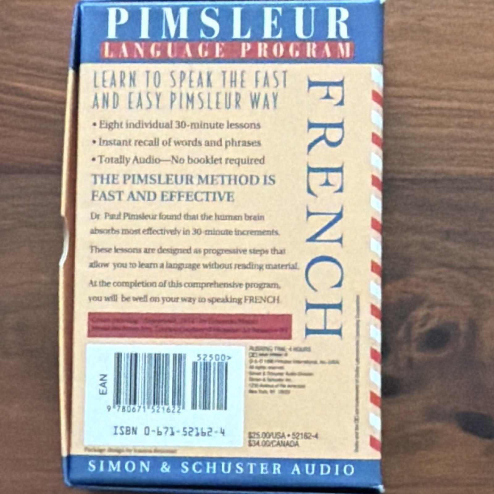 Pimsleur French I Beginner Language Course Audio Cassettes Box Set 1996