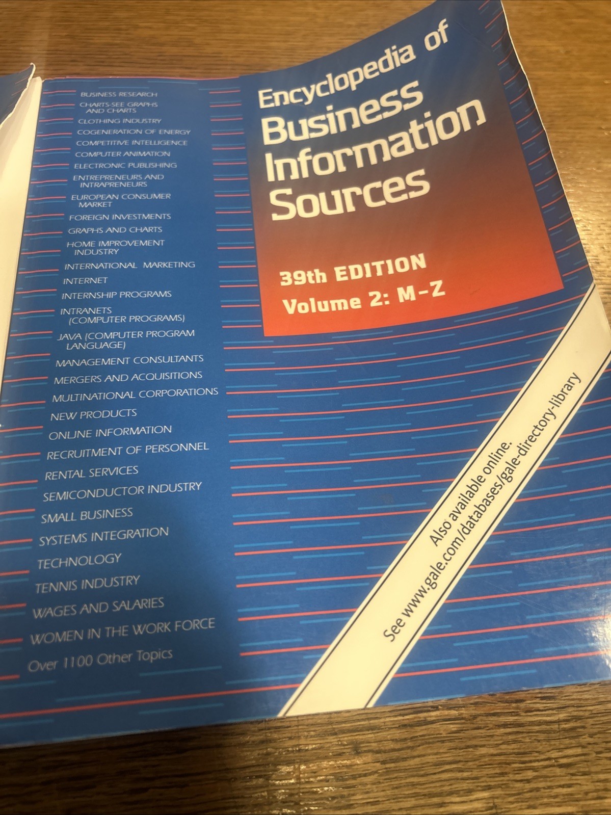 Encyclopedia of Business Information Sources 39th Ed. SET A-Z Paperback Book