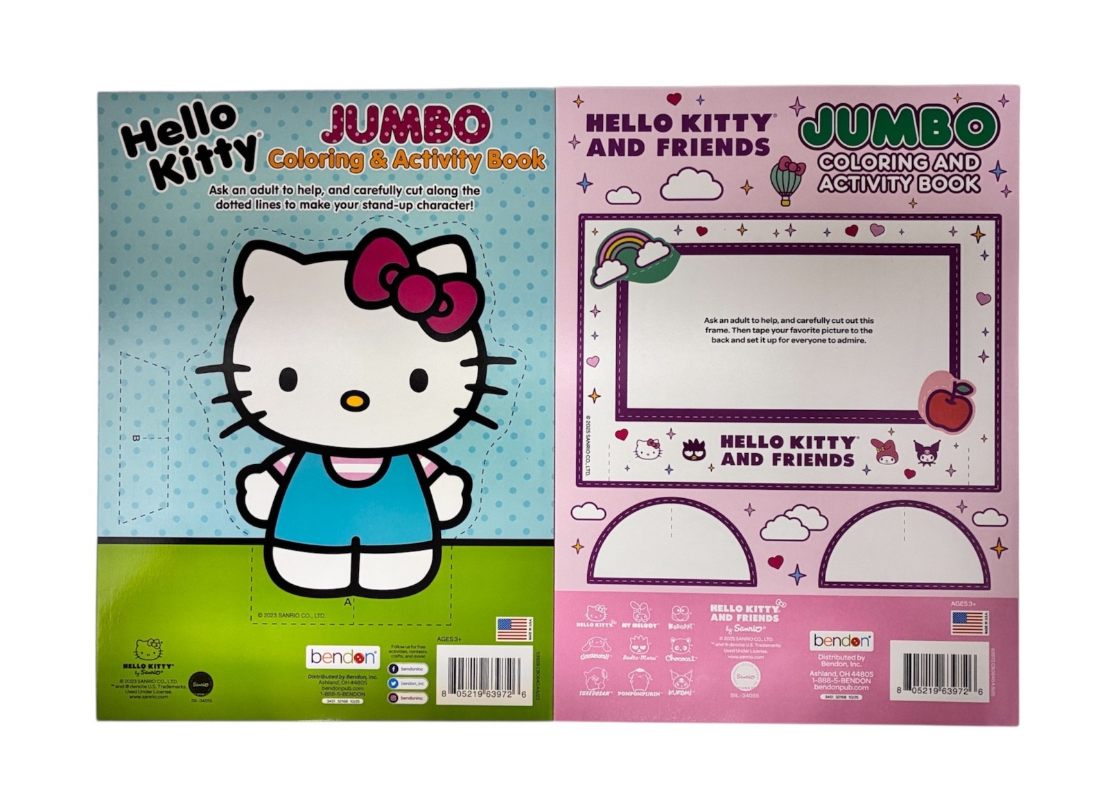2X HELLO KITTY AND FRIENDS Bendon Jumbo Coloring & Activity Books Puzzles Games