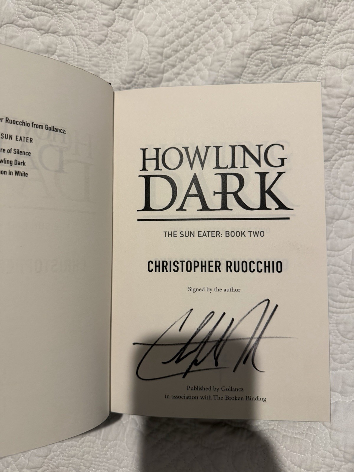 The Sun Eater 1-3 Christopher Ruocchio | SIGNED | Broken Binding