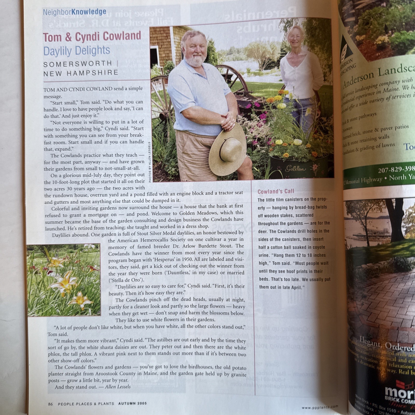 PEOPLE PLACES PLANTS – New England & New York Garden Magazine Autumn 2005 112 Pg