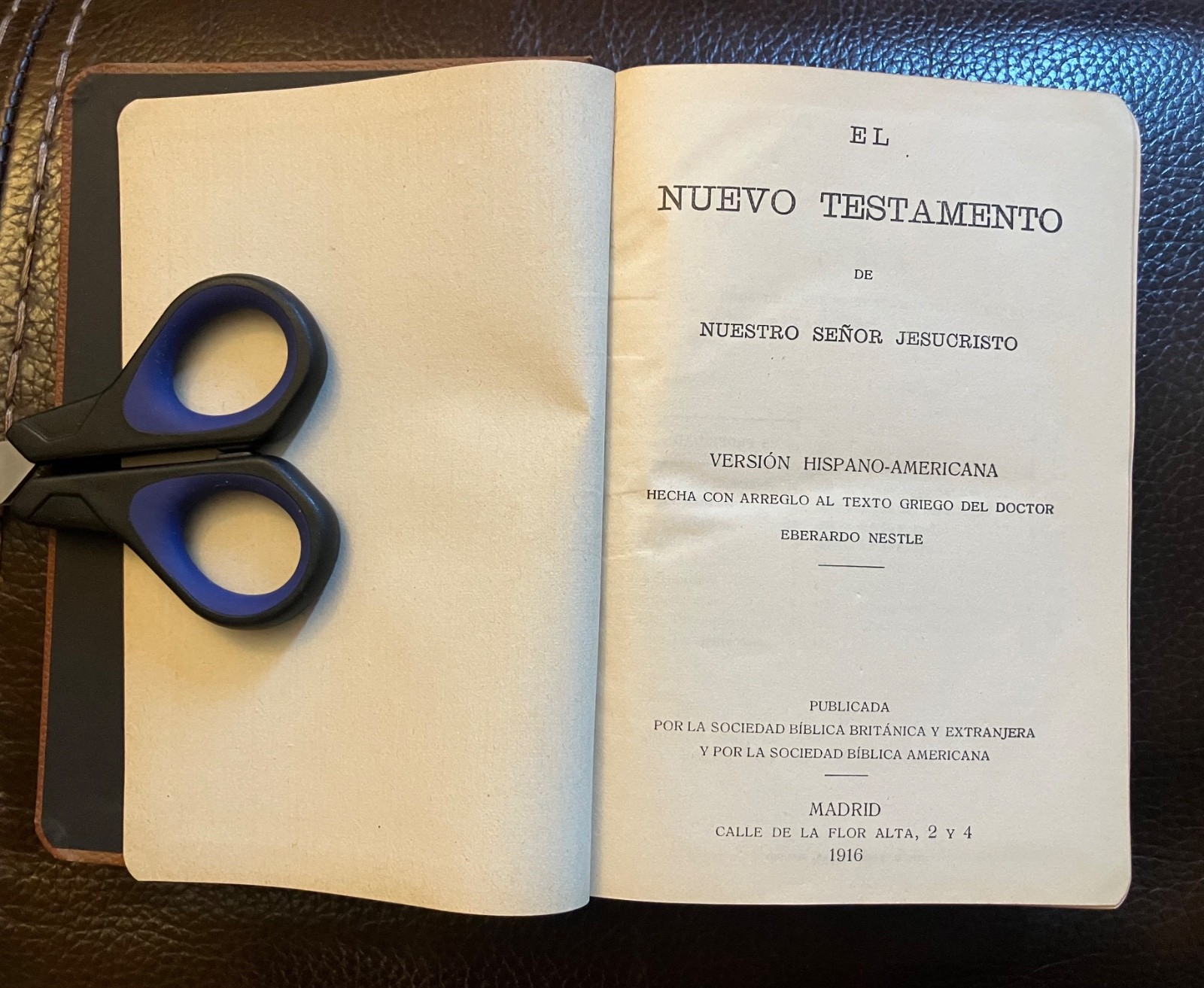 Nuevo Testamento De Nuestro Senor Jesucristo New Testament Madrid 1916 Dr Nestle