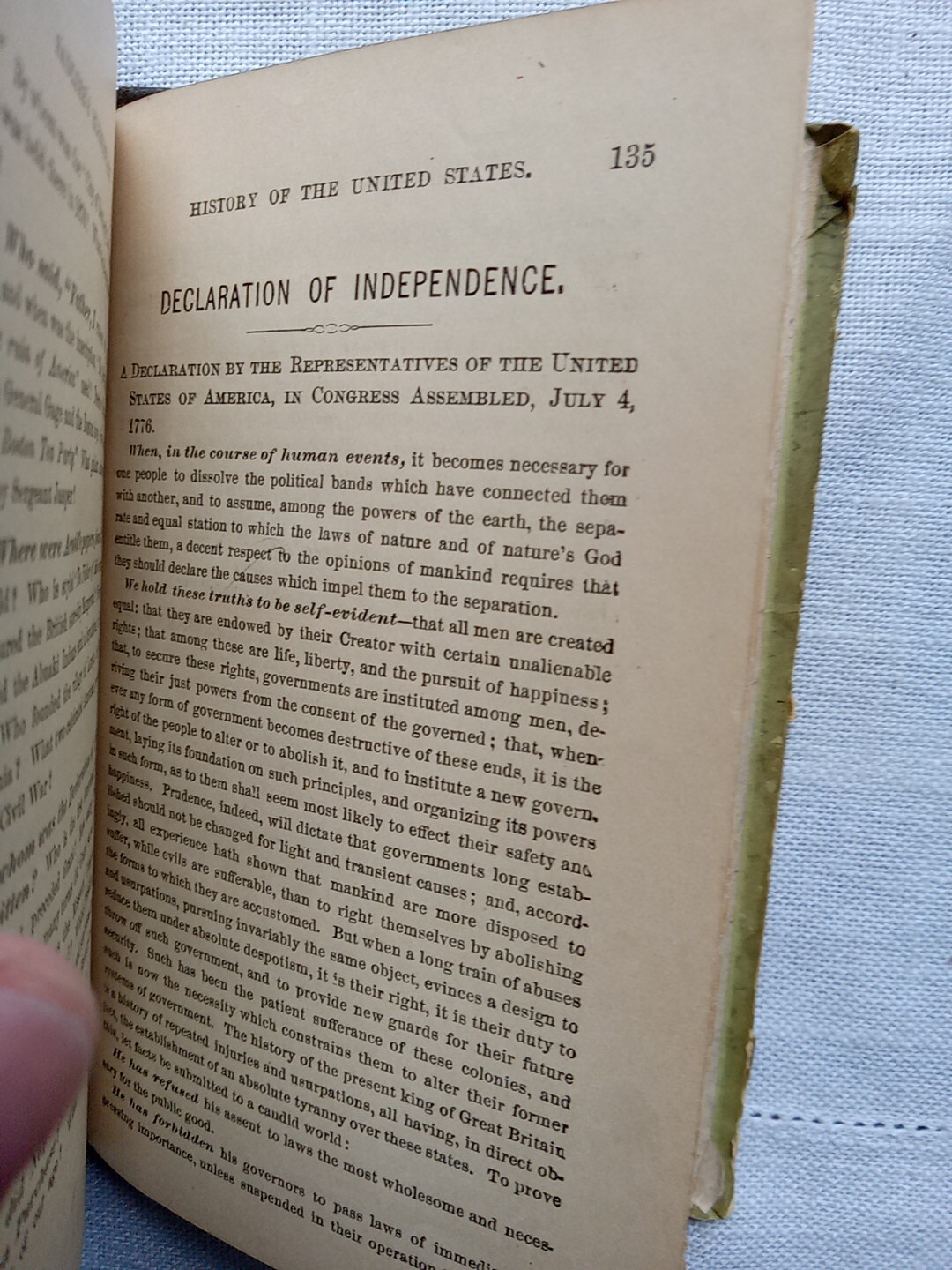 SADLIER’S ELEMENTARY HISTORY OF THE UNITED STATES 138 Pages 1ST. ED. 1877