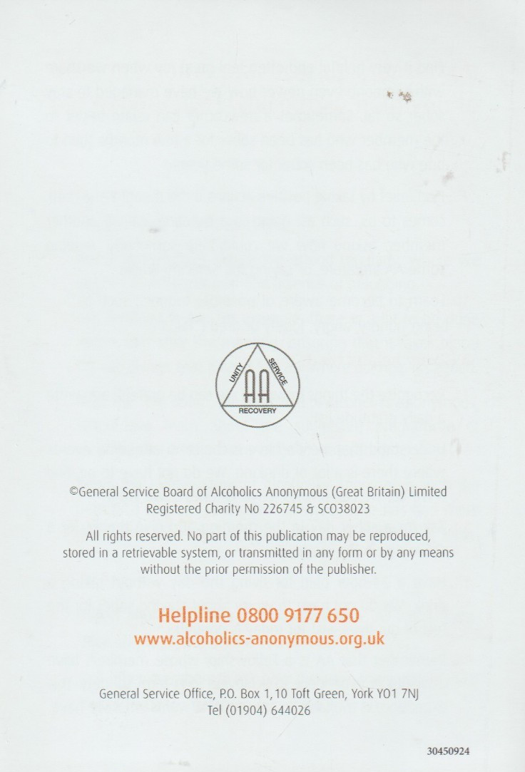 Three new Alcoholics Anonymous leaflets, 2 single-fold, 1 bi-fold, Great Britain