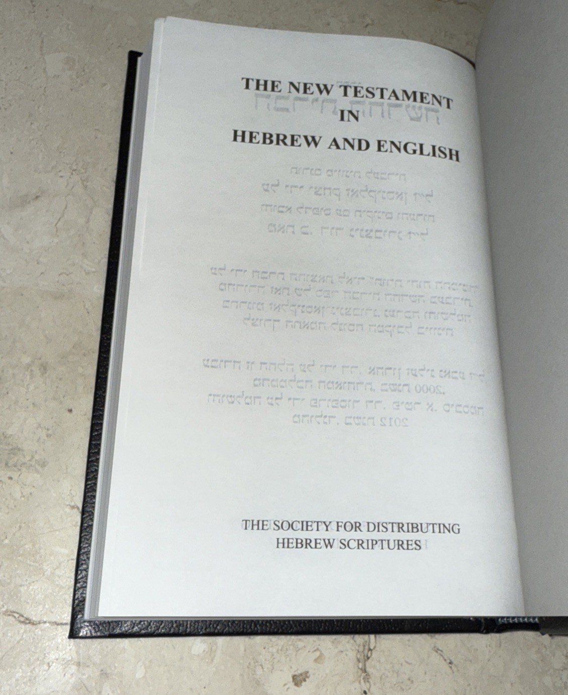 New Testament Hebrew & English Society Hebrew Scriptures Black Hardback Book NEW