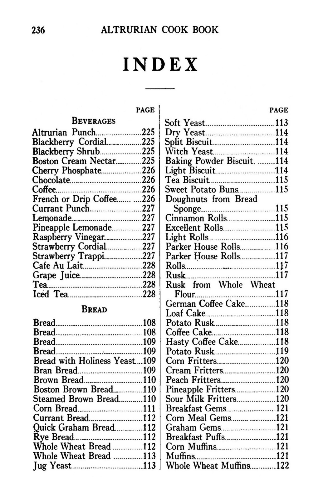 1910 The Altrurian Vintage Cook Book 243 Pages