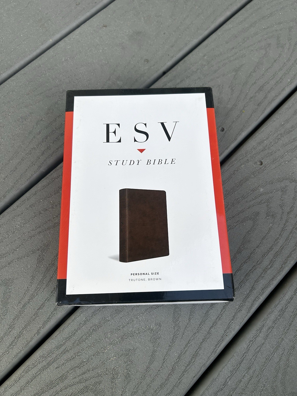 ESV STUDY BIBLE Personal Size Trutone Brown New