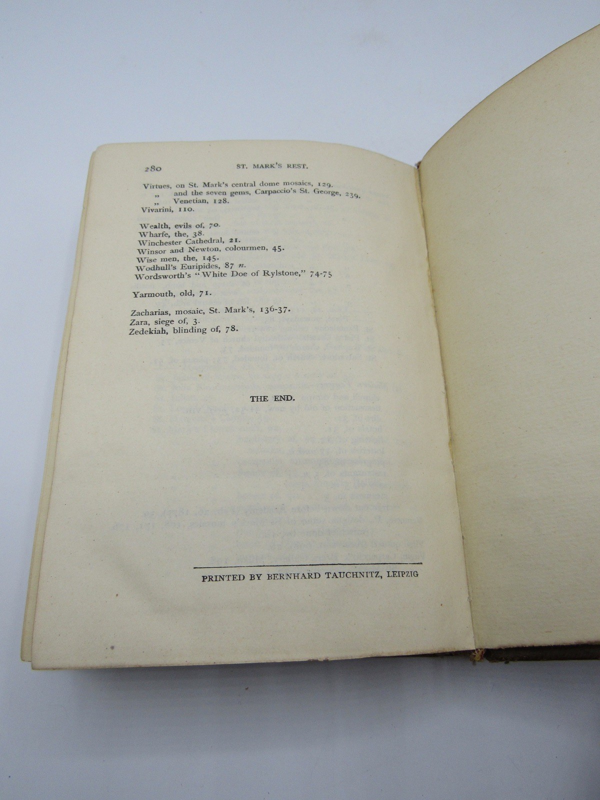 Fine binding John Ruskin St. Mark’s Rest History of Venice 1910 clasps