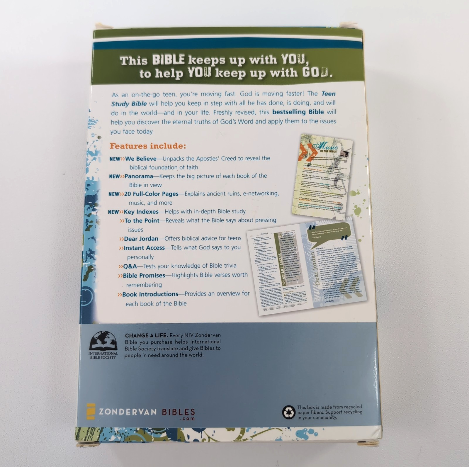 NEW! NIV Teen Study Bible COMPACT Version Italian Duo Leathersoft Blue Kiwi Pink
