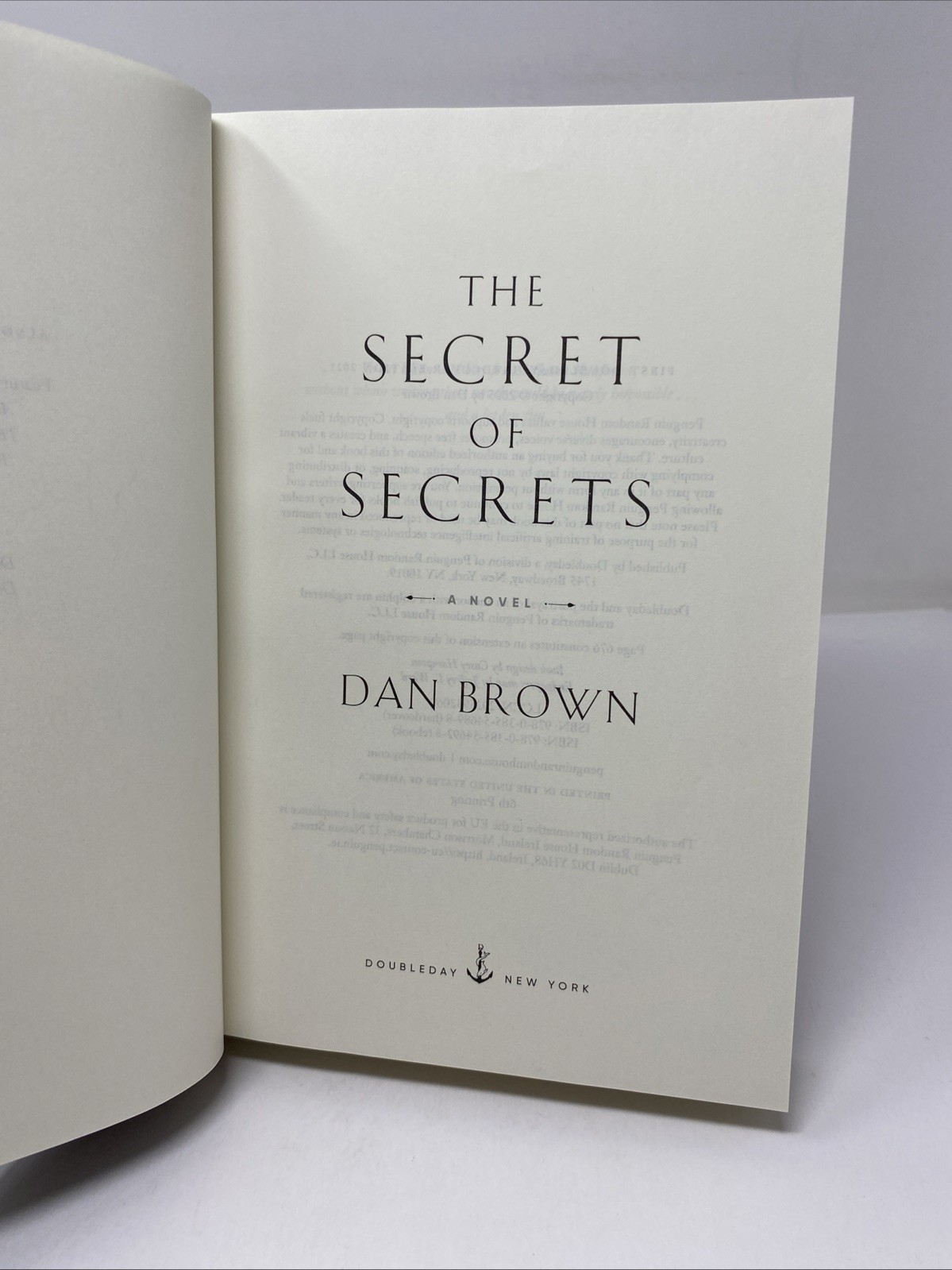 The Secret of Secrets Robert Langdon Hardcover 2025 Dan Brown Doubleday