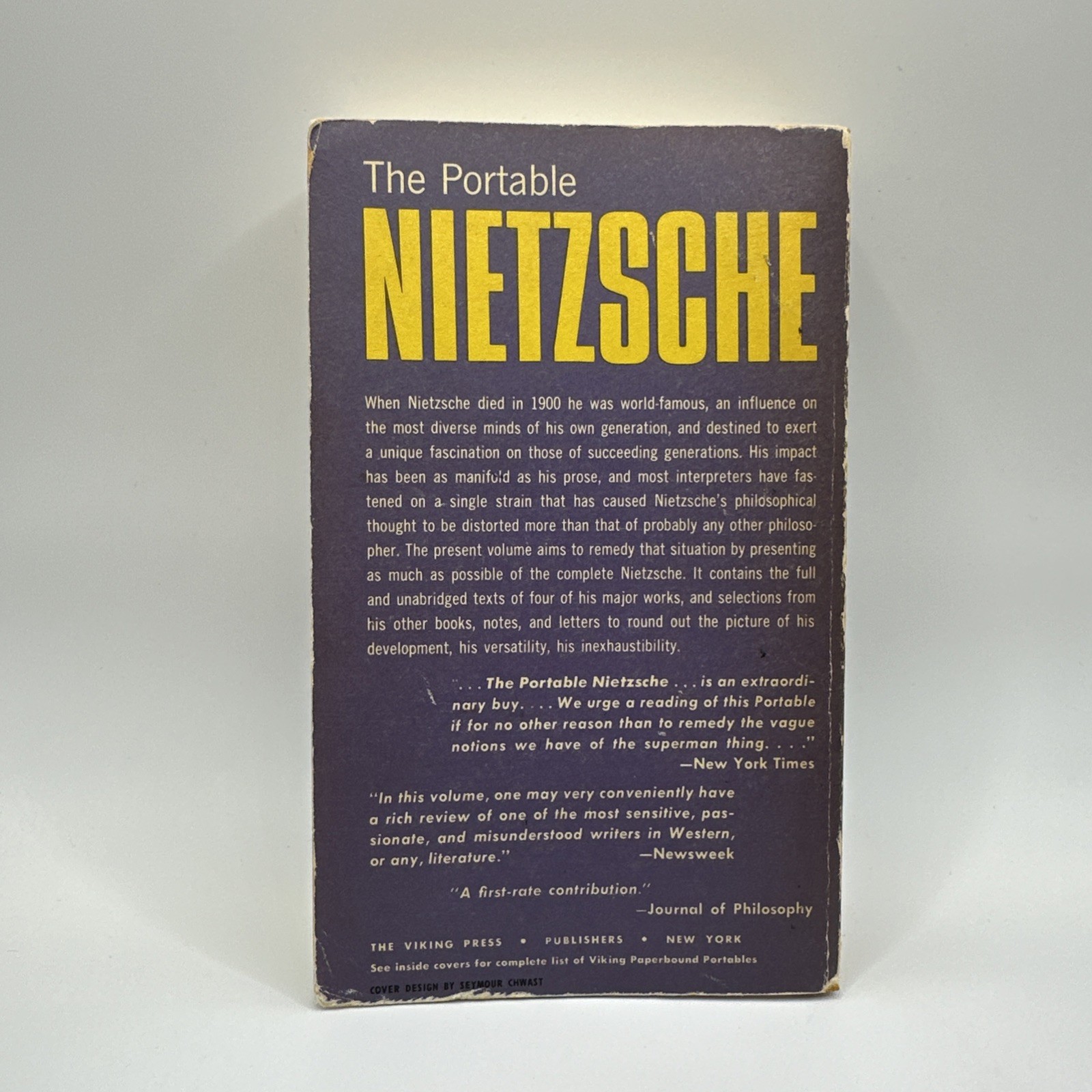 The Portable Nietzsche – by Walter Kaufmann Vintage Paperback Book *Written In*