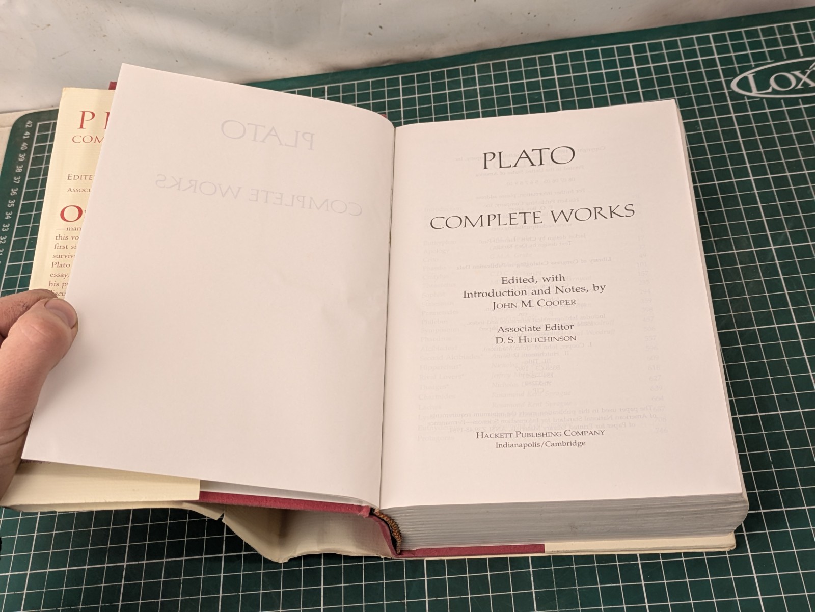 Plato Complete Works – John M Cooper – Hardback book