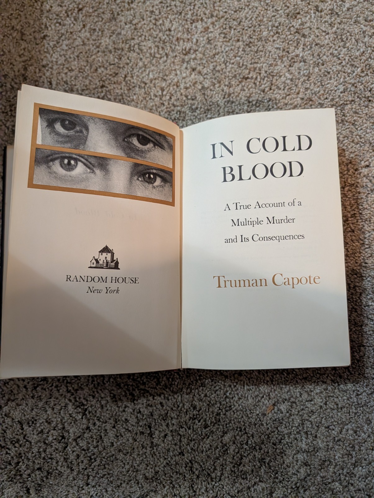 Truman Capote In Cold Blood Hardcover 1965 Random House True Crime