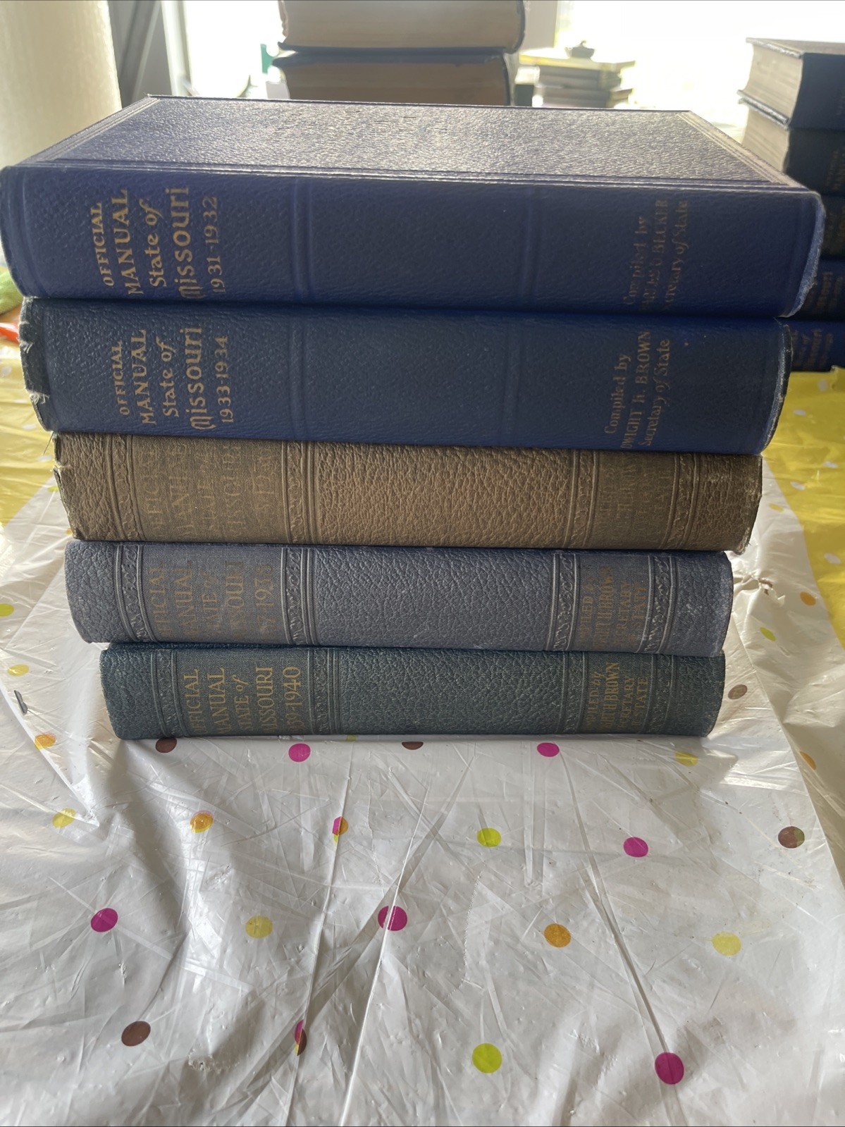 1931 – 1940 Official Manual State Missouri blue book Charles Becker 5 Book Lot